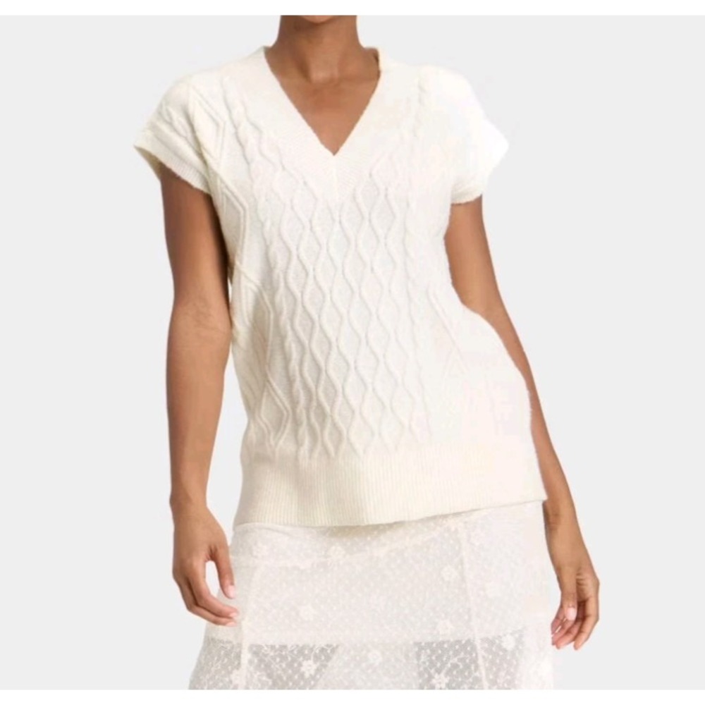 Women's cream Cable Sweater Vest - Universal Thread size XXL